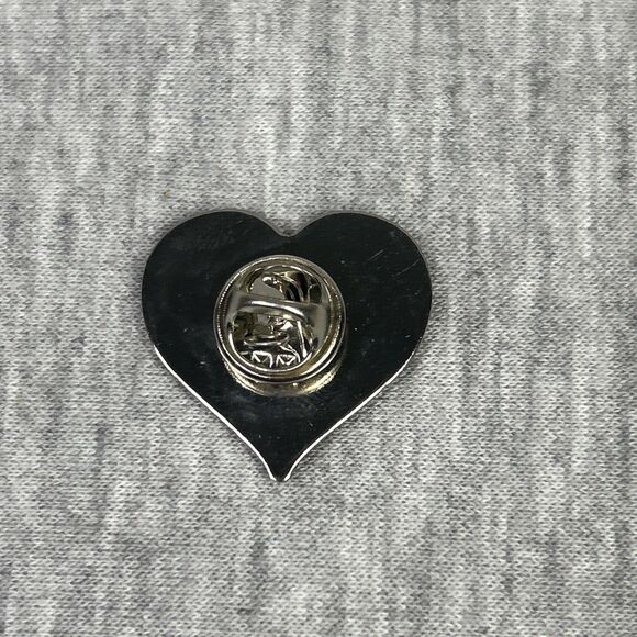 RED HEART LAPEL PIN 1”  Tiny Cute “LOVE” Lapel Hat Tie Tack Badge Valentines Day - Picture 5 of 10